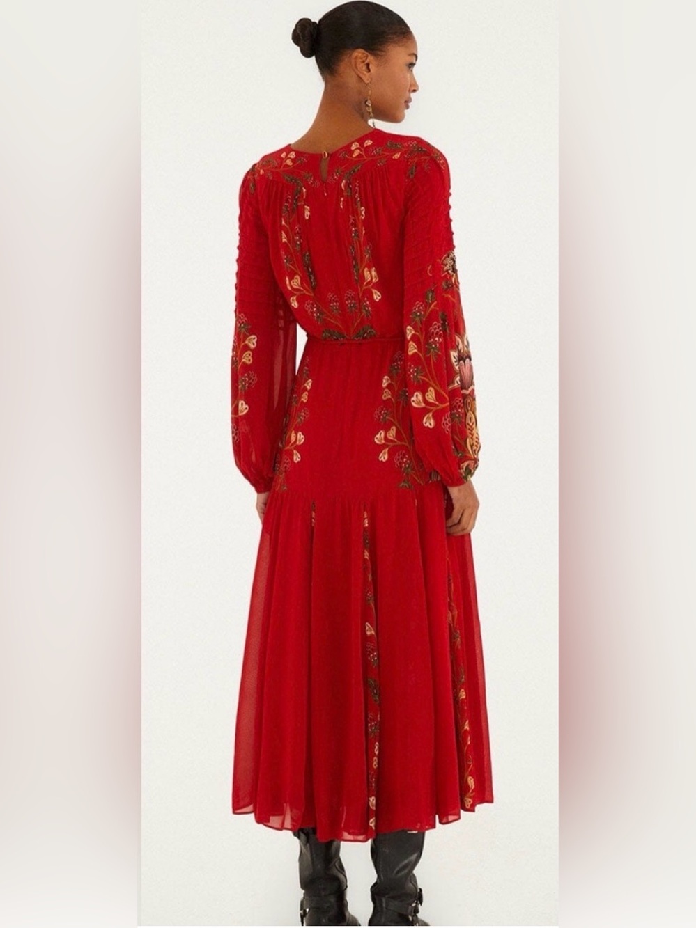 FARM Rio Red Floral-Embroidered Maxi Dress - Picture 7 of 8